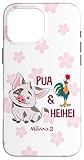 Installation facile Disney Moana 2 Pua & Hei Hei Best Duo Cute Floral Logo Coque pour iPhone 16 Pro Max