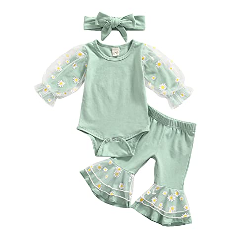 Image of Toddler Baby Girl Fall Winter Clothes Newborn Infant Floral Pullover Sweatshirt T-Shirts+Pants 3PCS Outfits Set