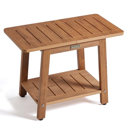 HDPS Shower Bench Seat, Waterproof Poly Lumber Shower Stool, Bathroom Chair with Adjustable Feet, Non-Slip, No Maintenance, Brown by KaimuBench - Used condition - CA$101.40