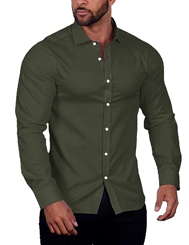 Coofandy-Mens-Muscle-Fit-Dress-Shirts-Wrinkle-Free-Short-Sleeve-Casual-Button-Down-Shirt