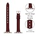 STIROLL Slim Leather Bands Compatible with Apple Watch Band 38mm 40mm 41mm 42mm 44mm 45mm 49mm,Top Grain Leather Watch Thin Wristband for iWatch Ultra SE Series 8/7/6/5/4/3/2(Wine Red with Rose Gold)