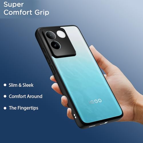 Image of Pikkme Back Cover Compatible with iQOO Z7 Pro 5G / Vivo T2 Pro 5G Shockproof Sleek Hybrid Armor Bumper Case(Black)