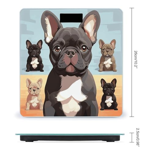 Báscula Digital para Baño con Diseño de Bulldog Francés miniatura 2