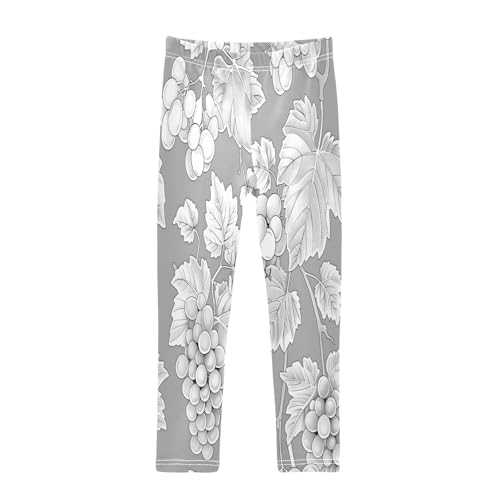 Bolaz Toddler Girls Leggings Printed Yoga Pants Leggings Grape Gray Background for Kids