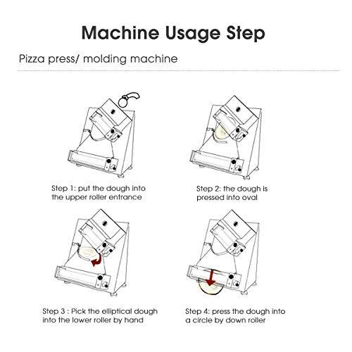 Foto von Kommerzielle Teigausrollmaschine, 370 W automatische Pizzateigausrollmaschine, elektrische Pizzateigausrollmaschine, Pizzateigformmaschine für Nudel
