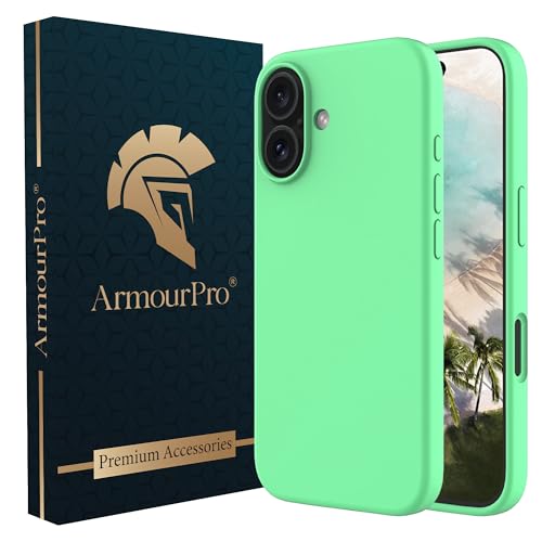 Image of ArmourPro Silicone Back Case for iPhone 16 Soft-Touch Case | Green