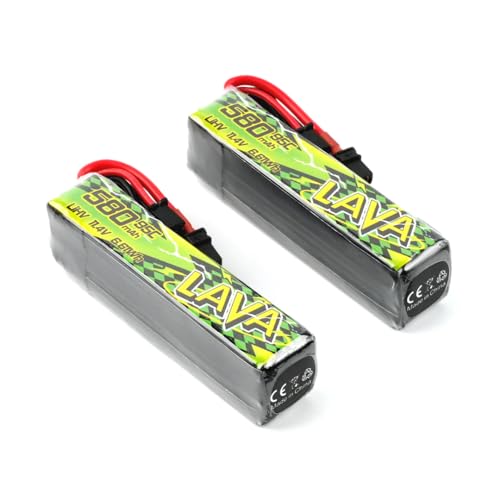 BETAFPV 2pcs Lava II 3S 580mAh Battery 11.4V 95C LiHV Lipo with XT30 Connector JST-XH2.54 Charge Plug Compatible for Brushless Whoop Drone Quadcopter Like Pavo20 Pro II Brushless Whoop Quadcopter