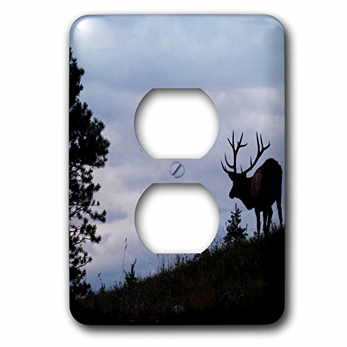 Regalo original de tapas de enchufe con paisaje de alces multicolor en 3D 3