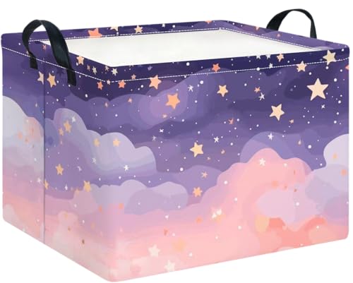 Image of CLOCOR Rectangular Storage Bin,Waterproof Books Box,Gift Basket(Pink Sky)
