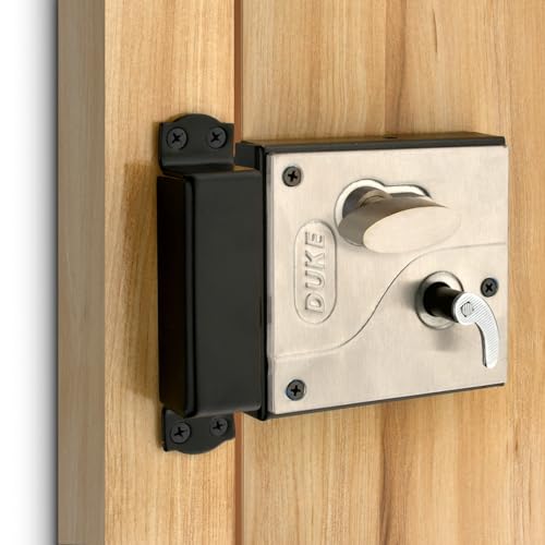 Image of Duke Main Door Lock | High-Security Door Lock for Main Door & Bedroom Door | Cylindrical Locking Mechanism | 3 Modern Brass Ultra Keys | Stainless Steel & Matt Black Finish | Brass Cylinder