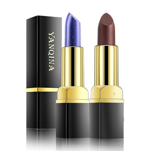 Elegauit Farbwechselnder Lippenstift, 2 Magisches Lippenbalsam-Set mit Langanhaltendem Feuchtigkeitsgehalt, Lipgloss mit Farbwechsel bei Temperatur