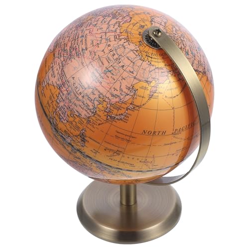Abaodam Globo Terráqueo Decorativo de Estilo Europeo Diseño Compacto Abs y Aleación Adorno para Escritorio y Oficina Complemento Geográfico Duradero y Elegante
