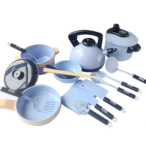 キッチン用品ごっこおもちゃセット子供小道具調理器具遊具子供調理遊具男の子女の子シミュレーションおもちゃブルー 青