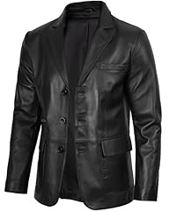 Eliseo - Black Leather Blazer Jacket