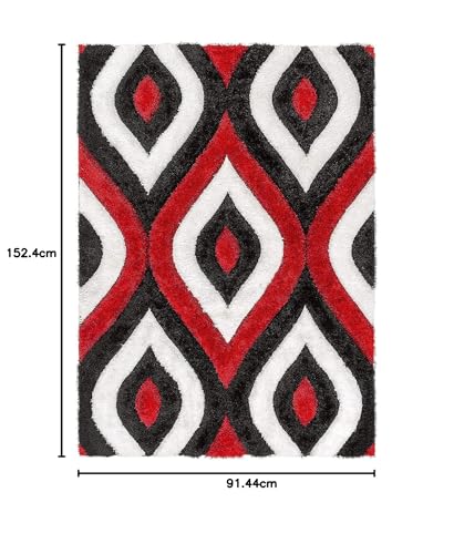 Image of Modern Soft 3D Shaggy Fur Carpets for Living Room Thick Fluffy Rugs for Bedroom, 3x5 feet, Multi Color