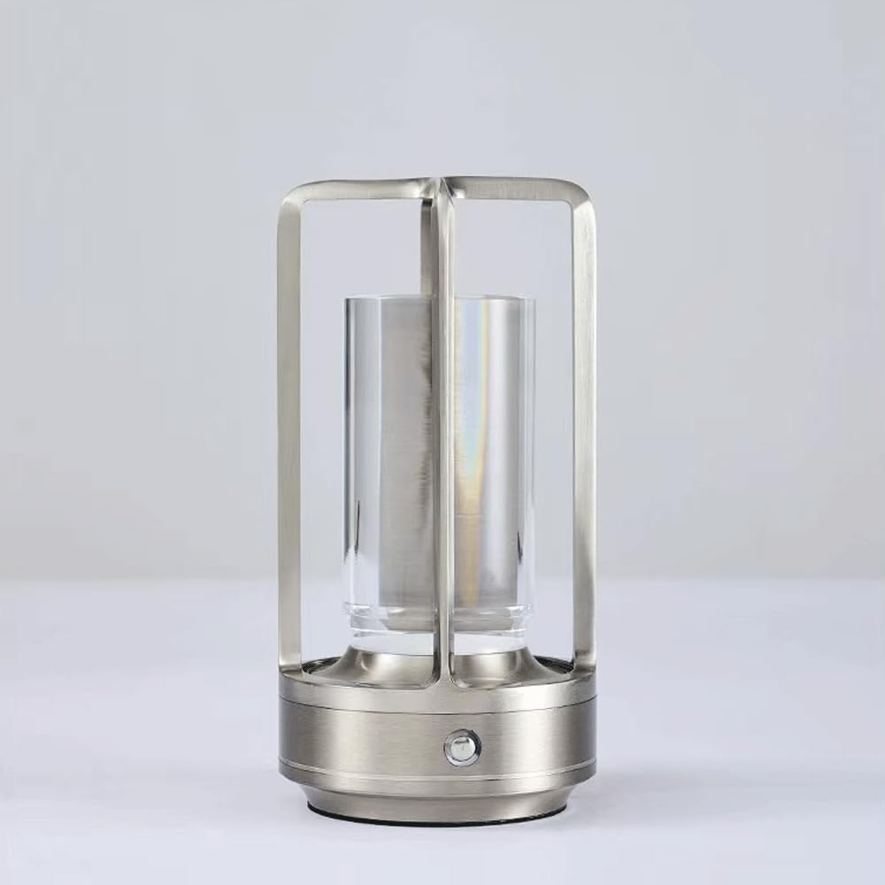 Lampada da scrivania creativa con ricarica USB, lampada da tavolo con oscuramento tattile portatile per villa caffè (scuro)