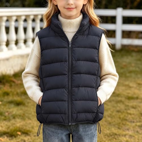 Girls Puffer Vest Quilted Stand Collar Zipper Sleeveless Warm Winter Vest - image 2