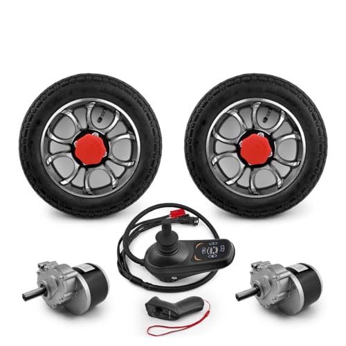 軽量折りたたみ式12インチパワー車椅子24V 700W電動車椅子モーター変換キット (air wheel kit remote JoystickMax 4kph)