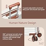 20-Inch Carry on Luggage,Carry-on Suitcase with Spinner Wheels and TSA Lock, 22x14x9 Airline Approved,Hardside Lightweight Travel Carry-on Luggage,Small Rolling Luggage (Beige, 20 Inch) - Image 5