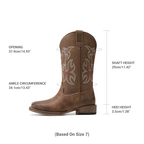 DREAM PAIRS Cowboy Cowgirl Boots for Women,Brown,9.5 by DREAM PAIRS - Used condition - Image 4