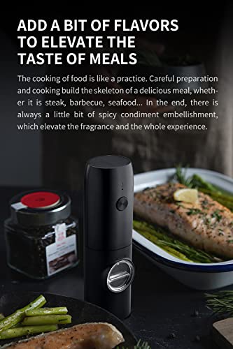 Electric Salt And Pepper Grinder Set, Usb Type-C Rechargeable No Battery Needed, Salt And Pepper Mill Set With Adjustable Ceramic Grinder, Automatic Black Peppercorn & Sea Salt Spice Mill Set (2 Pack) #TOP1