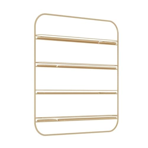 ZBJDX Scaffale Portaoggetti per Smalti da Unghie A 4 Ripiani, in Metallo, da Parete, con Design Minimalista, Ideale Anche per Profumi E Oli Essenziali, con Ringhiera Protettiva,d'oro