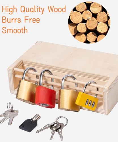 MIKNEKE Montessori Lock and Key Toy Set for Kids, Educational Locks and Keys Toy, Montessori Materials Homeschool Preschool Educationl Toys for 3+ Year Old Toddlers (6 Pack Locks), LOCKS KEYS 01