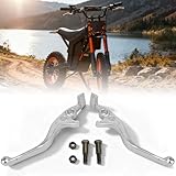 Jerbor 2Pcs Upgraded Brake Levers for Tuttio Soleil01 Drit Bike, Original High Strength Anti-Rust Durable A Pair of Left and Right Clutch Handbrake Lever for Tutto Tutti Electric Motorcycle (Silver)