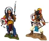 Colección Hobby and Works OPO 10 - Lote de 2 Figuras de Indios Americanos: Toro Sentado y Gerónimo, en Metal, 6cms (LI8)