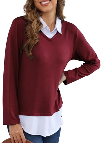 Image of MISS FORTUNE Collared Sweater Women Ladies Womens Long Sleeve Sweaters Tops 2025 Fashion