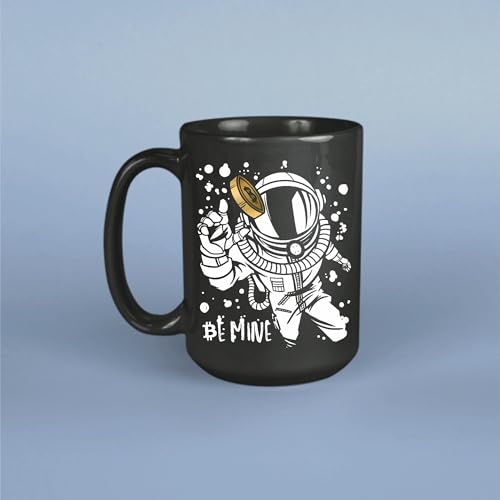 Bitcoin Astronaut Gift for Finances Enthusiasts for Crypto Fans 11oz 15oz Black Coffee Mug - Image 4