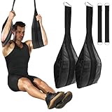 Hanging Ab Straps for Pull Up Bar, Abdominal Muscle Building Padded Arm Support Slings, Ab Sling Straps for Training Knee and Leg Raises, Ab Workout Equipment