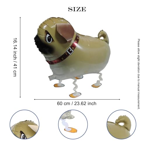 Sepia 43223-18880 Walking Pug Helium Balloon Birthday Kids Party Toy thumb #1