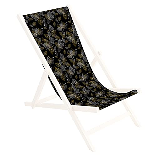 Tapicería de Recambio 131x44 cm para Tumbona de Madera, 100% poliéster, Plegable, Hojas [119]