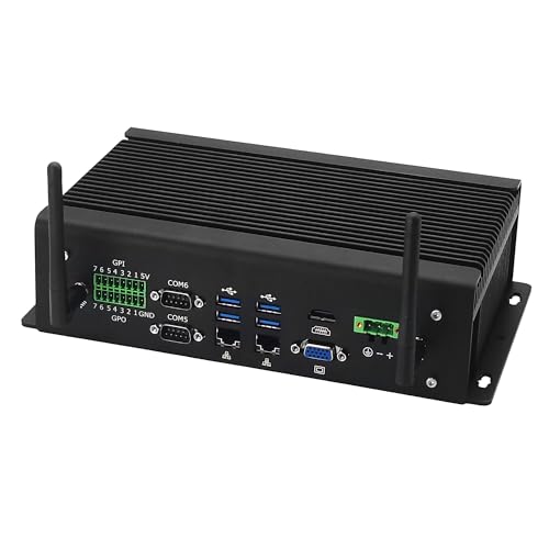 MNBOXCONET Core i5 1235U Fanless Mini PC Firewall, 6xRS232 COM Industrie DDR5 16GB RAM 512GB SSD Micro Desktop Computer, WIFI5/BT4.2, GPIO,Preinstalled Win 11 Pro, 2X i225V LAN