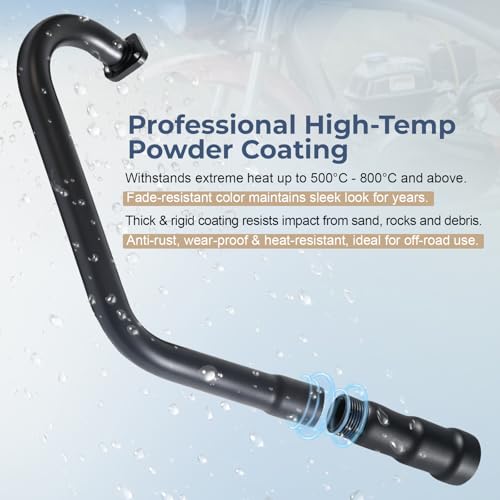 Image of SJVLXHI 3 Stage Exhaust Header Pipe For Coleman Powersports CT200U BT200X CT200u-ex,212cc 196cc /6.5HP Go Kart and Gas Mini Bike Black