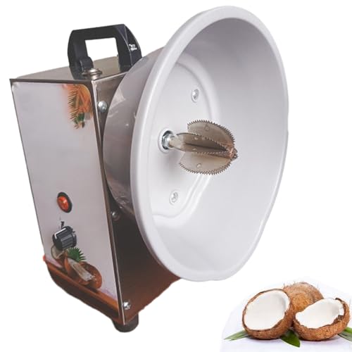FgdVrelnor Rallador De Coco Eléctrico, Raspador De Coco, Acero Inoxidable, Patas Amortiguadoras, Trituración Uniforme. Tamaño, Velocidad Ajustable, Apto para Cocina/Preprocesamiento De Alimentos