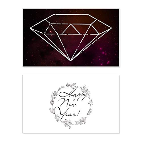 Tarjeta conmemorativa de Año Nuevo Crystal Universe Sky Fantasy en color rojo vibrante