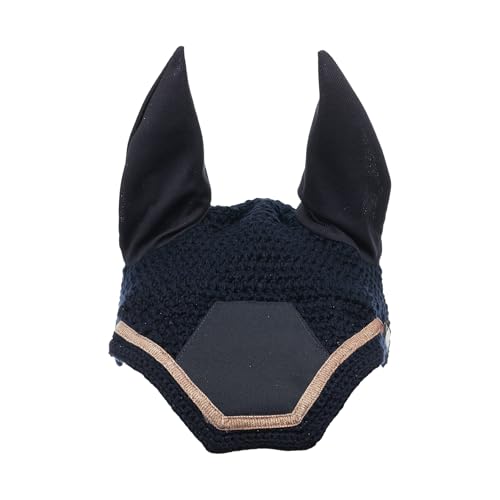 Orejeras de ganchillo Equinavia Glam con ribete dorado para caballos 3