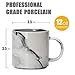 Smilatte 12 oz Stackable Coffee Mugs for Office, M101 Novelty Marble Ceramic Cup for Boy Girl lover Women Men, Set of 4, Gray