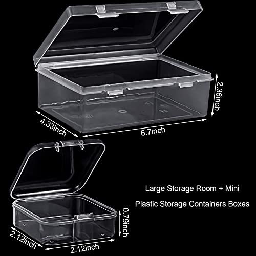 Image of Blulu 13 Pieces Small Bead Organizers Plastic Bead Storage Containers with Lids Mini Clear Storage Cases Transparent Craft Boxes for Jewelry Diamonds DIY Art Craft Accessory(2.1 x 2.1 x 0.8 Inch)
