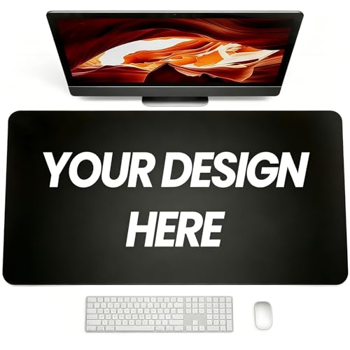 Custom Mouse Pad & Desk Mat, Personalized Large Gaming Mousepad with Photo Text Logo - Non-Slip Rubber Base, Office Decor & Gift for Gamers (XL (31.5" x 11.8"))
