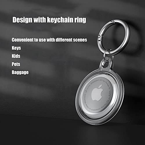 Capa compatível com Apple AirTags, anel de localizador de chaveiro transparente capa protetora de TP