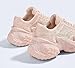 LUCKY STEP Women's Chunky Sneakers Platform Fashion Rhinestone Sparkly Dad Walking Shoes Butterfly Lace Wedge Casual Shiny Thick Sole Footwear(Nude,7)