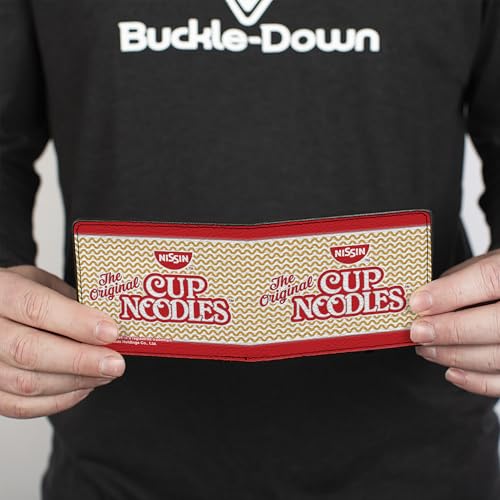 Buckle-Down Men's Bifold Wallet Cup Noodles, 4.0" x 3.5"4