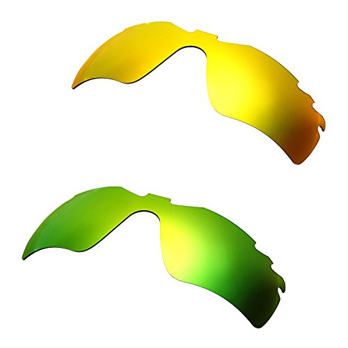 Lentes para Oakley RadarLock-Edge con protección solar oro 24K y verde esmeralda