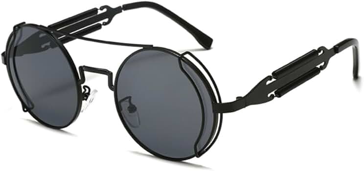 GDC round sunglasses 新品未使用品！！ Gold Round Steampunk Goggle Sunglass with Spring Temples