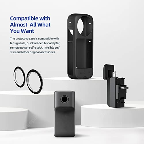Protective Case for Insta360 X3 Panoramic Action Camera, Silicone All-Round Cover - Blue - Thumbnail 4