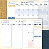 PACKLIST Planificador Semanal + Planificador Mensual - Pack de 2 planners Organizador Semanal + Mensual A4, Planning de Escritorio. Agendas, Planificadores y Calendarios Mes+Semana de Diseño Exclusivo