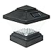 8 Pack Black Outdoor Garden 4 x 4 Solar LED Post Deck Cap Square Fence Light Landscape Lamp Lawn PVC Vinyl Wood